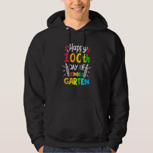 Sudadera Feliz 100.º Día de la Escuela Kinder Garten Colori
