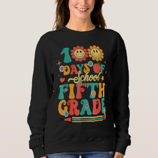 Sudadera Feliz 100.º día de la escuela Retro Groovy 100 día