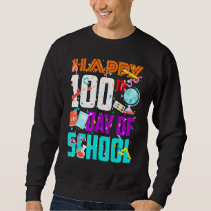 Sudadera Feliz 100° Día De La Escuela Gracioso Estudiante D