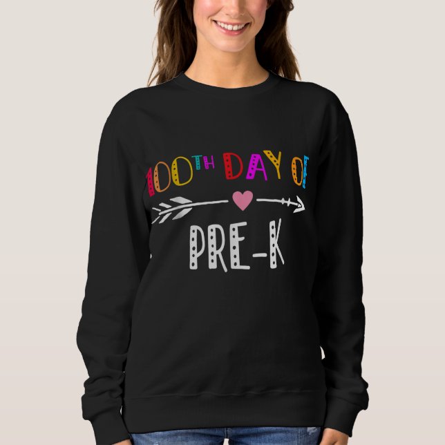 Sudadera Feliz 100° día del maestro de preescolar - 100 día (Anverso)