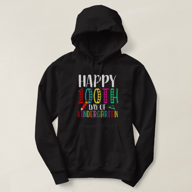 Sudadera feliz 100 días de escuela de kindergarten (Diseño del anverso)