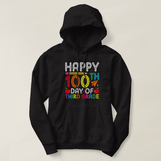 Sudadera feliz 100 días de tercer grado (Diseño del anverso)