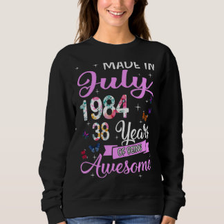 Sudadera Feliz 38º Cumpleaños Hecho En Julio De 1984, Ol De