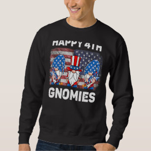 Sudadera Feliz 4º Gnomies Bandera Estadounidense Gnomes Pat