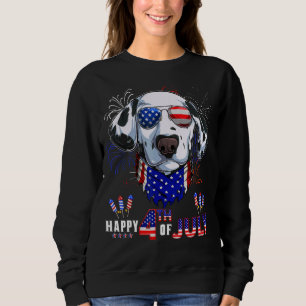 Sudadera Feliz 4 de julio bandera americana dálmata gafas d