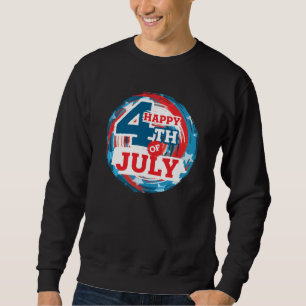 Sudadera Feliz 4 de julio - Color de la bandera de Estados 
