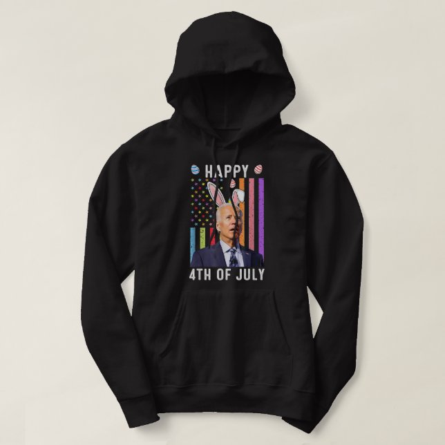 Sudadera Feliz 4 De Julio Confundido Gracioso Joe Biden Hap (Diseño del anverso)