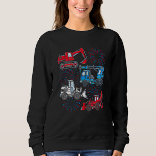 Sudadera Feliz 4 De Julio Crane Truck Construction Toddler