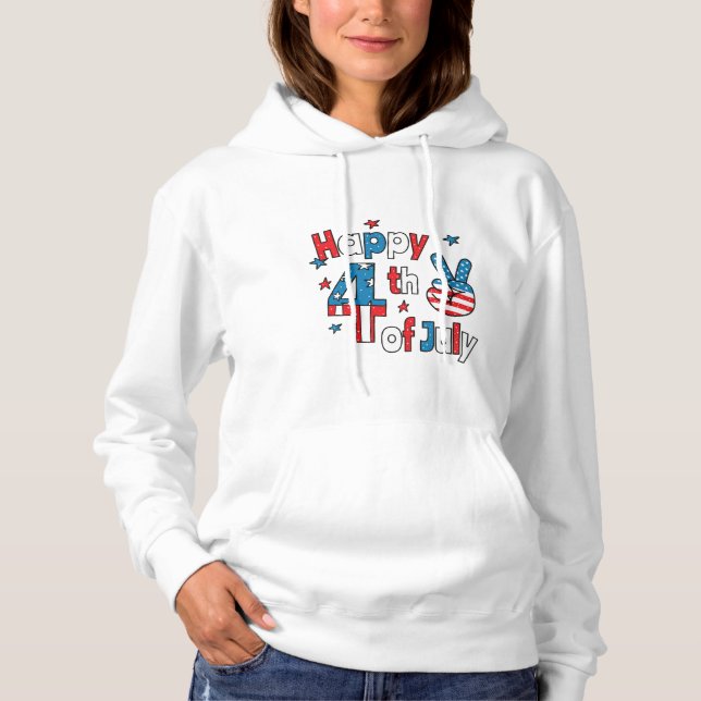 Sudadera Feliz 4 de julio, Día de la Independencia (Anverso)