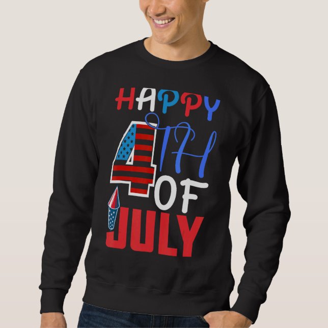Sudadera Feliz 4 De Julio, Día De La Independencia 1776 (Anverso)