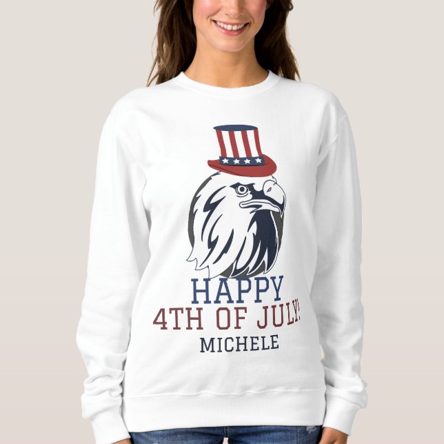Sudadera Feliz 4 de julio Día de la Independencia de Estado (Anverso)