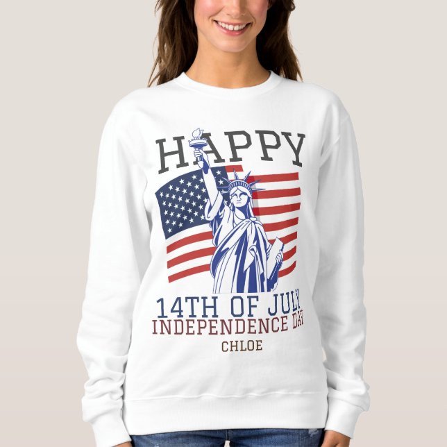 Sudadera Feliz 4 de julio, fiesta del Día de la Independenc (Anverso)
