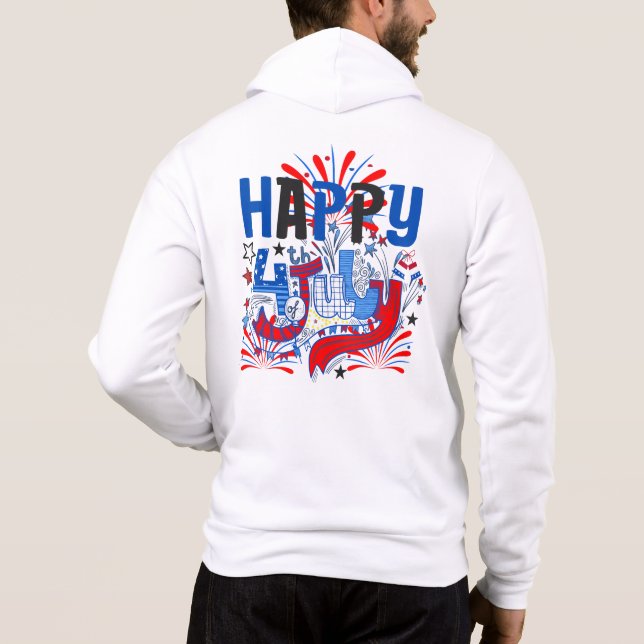 Sudadera Feliz 4 de julio Fuegos artificiales USA-63261 (Reverso)