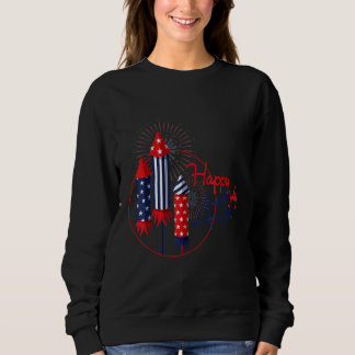 Sudadera Feliz 4 de julio hombres mujeres fuegos artificial
