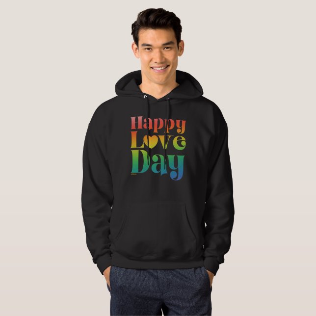 Sudadera FELIZ AMOR DÍA arcoiris gradiente color valentina (Anverso completo)