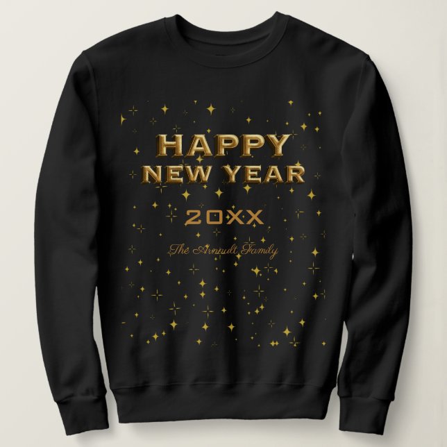 Sudadera Feliz Año Nuevo Personalizado y personalizado (Anverso del diseño)
