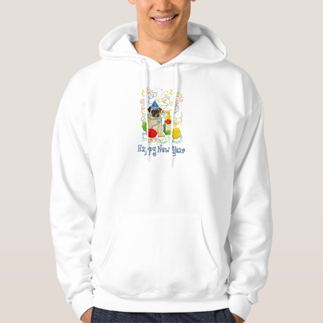 Sudadera Feliz Año Nuevo Pug (Anverso)