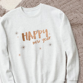 Sudadera Feliz Año Nuevo Típografía moderna de oro Rosa