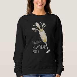 Sudadera Feliz Año NuevoVidrio de Champagne