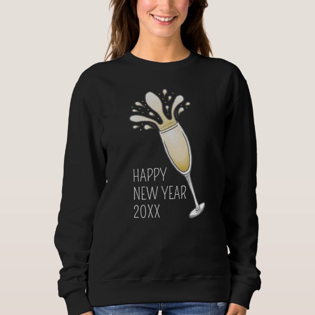 Sudadera Feliz Año NuevoVidrio de Champagne (Anverso)