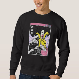 Sudadera Feliz Banana Kanagawa Wave Grid Landscape Digital