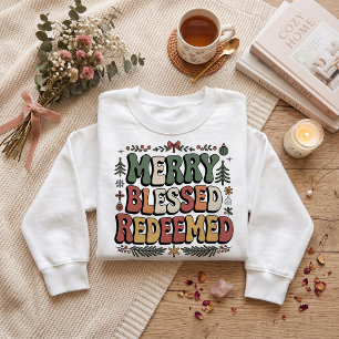 Sudadera Feliz, bendita, redimida, Navidad