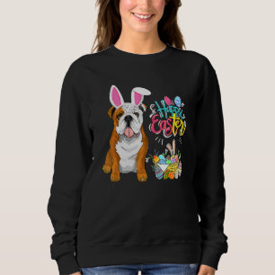 Sudadera Feliz Bulldog de Perros Bunny Eggs de Pascua