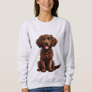Sudadera Feliz cachorro de dibujos animados Retriever de pe