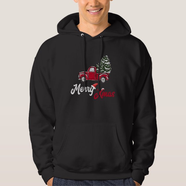 Sudadera Feliz Camión de Navidad Rojo Navidad Santa (Anverso)