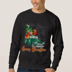 Sudadera Feliz Camión Rojo de Navidad con presencia de árbo