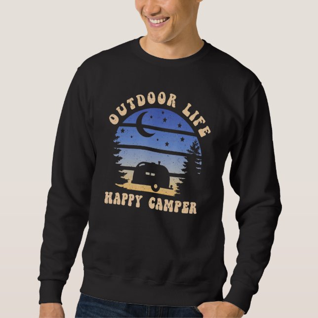 Sudadera Feliz camper al aire libre Campamento Camping Fore (Anverso)