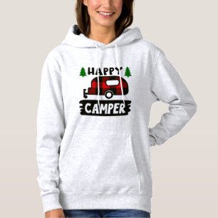 Sudadera Feliz Camper Buffalo Plaid Sweatshirt Hoodie
