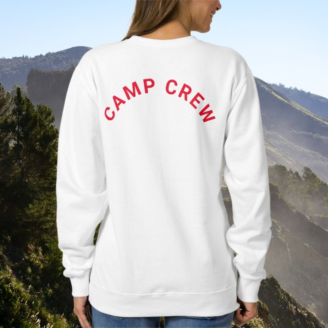 Sudadera Feliz Camper Camp Crew Retro Blanco Rojo (Subido por el creador)
