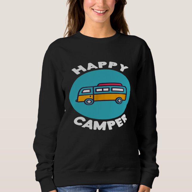 Sudadera Feliz Camper Camper Van Life Camping Life (Anverso)
