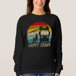 Sudadera Feliz Camper Rv Camping Hombres Mujeres Retro Sun 