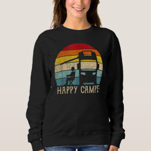 Sudadera Feliz Camper Rv Camping Retro Sun 70 años 80