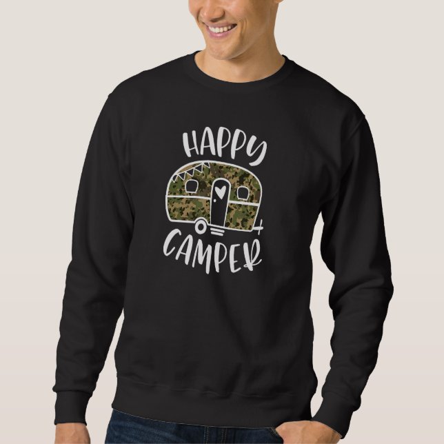 Sudadera Feliz Camper Trendy Camo Camping Adventure 1 (Anverso)