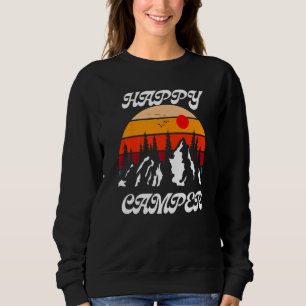 Sudadera Feliz Camping Camper Mountains Sunset Outdoorsman
