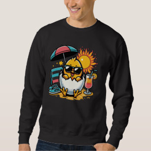 Sudadera Feliz Chick Con Sombras Playa Diversión Vacaciones