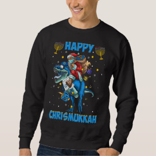 Sudadera Feliz Chrismukkah Hanukkah T Rex Navidades judíos
