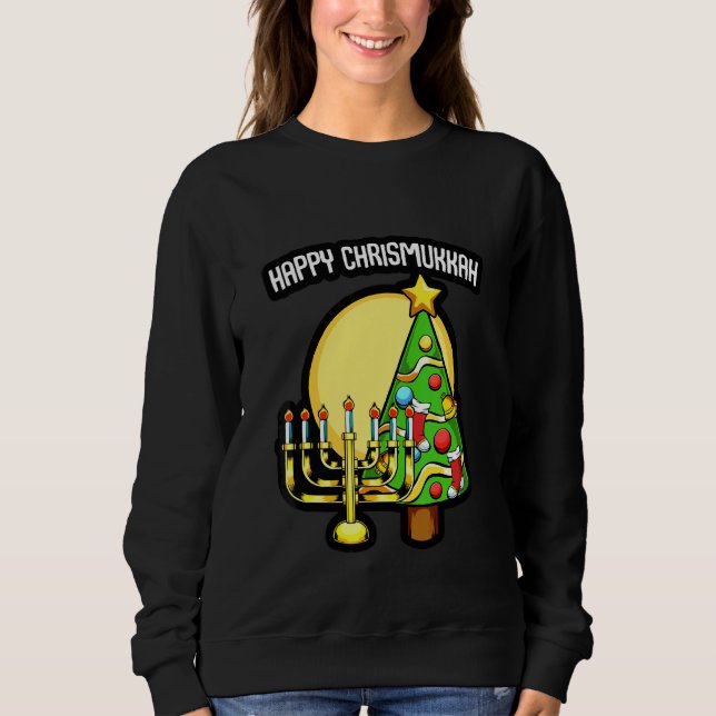 Sudadera Feliz Chrismukkah Janucá Navidad Judío 3 (Anverso)
