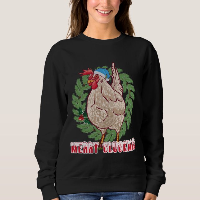 Sudadera Feliz Cluckmas - Pollo de Navidad (Anverso)