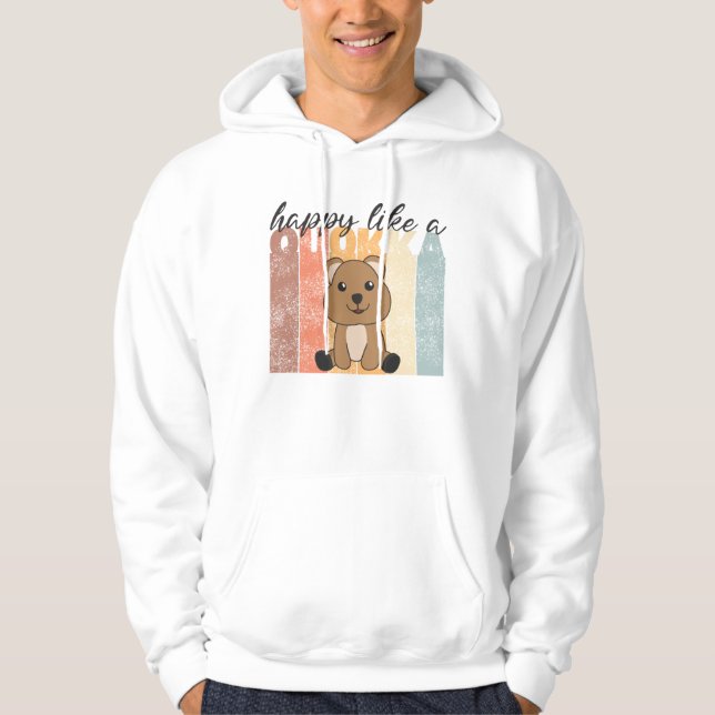 Sudadera Feliz como una Quokka - dulces animales dulces de  (Anverso)