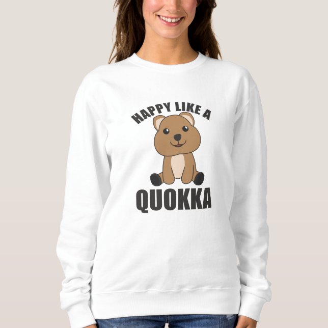 Sudadera Feliz como una Quokka - dulces animales dulces de  (Anverso)