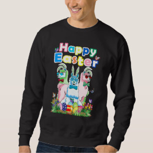 Sudadera Feliz Conejo de Pascua Mujer Llama Juego de Huevo 