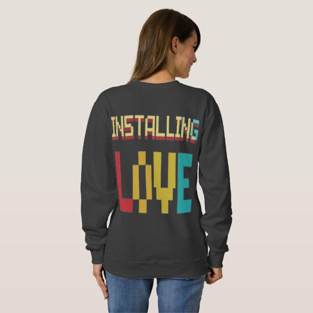 Sudadera Feliz corazón e instalación de Love Women's Basic (Reverso completo)