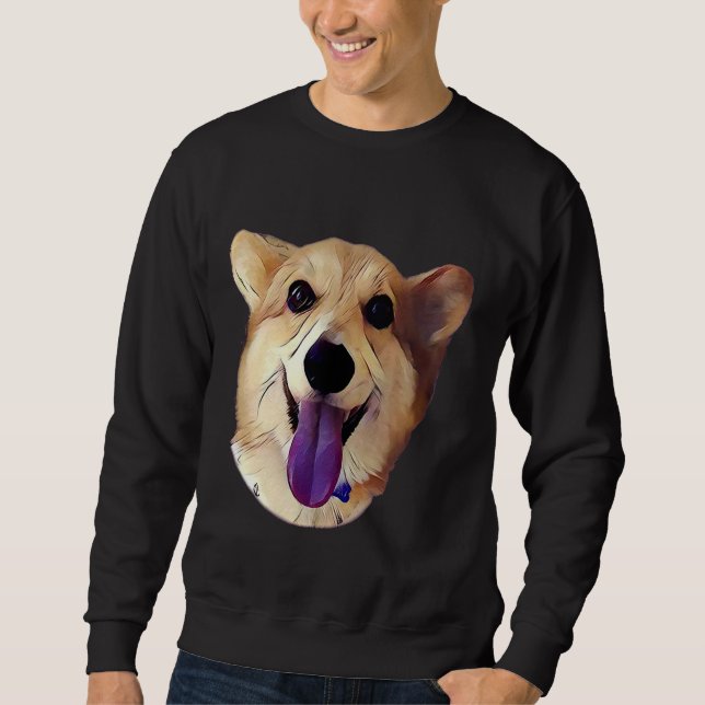 Sudadera Feliz Corgi Purple (Anverso)