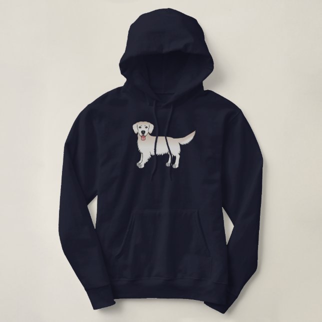 Sudadera Feliz Crema inglesa Golden Retriever Cartog Dog (Diseño del anverso)