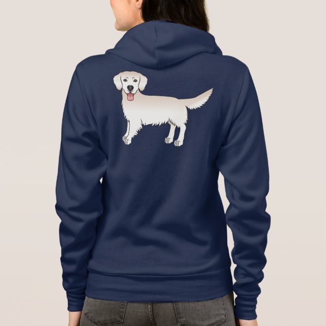 Sudadera Feliz Crema inglesa Golden Retriever Cartog Dog (Reverso)