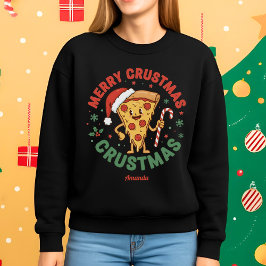 Sudadera Feliz Crustmas Camiseta Divertida de Pizza de Navi